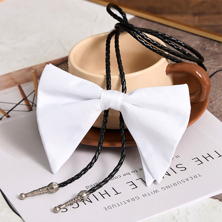 Cravatta a farfalla oversize nera e bianca creativa Bolo Tie