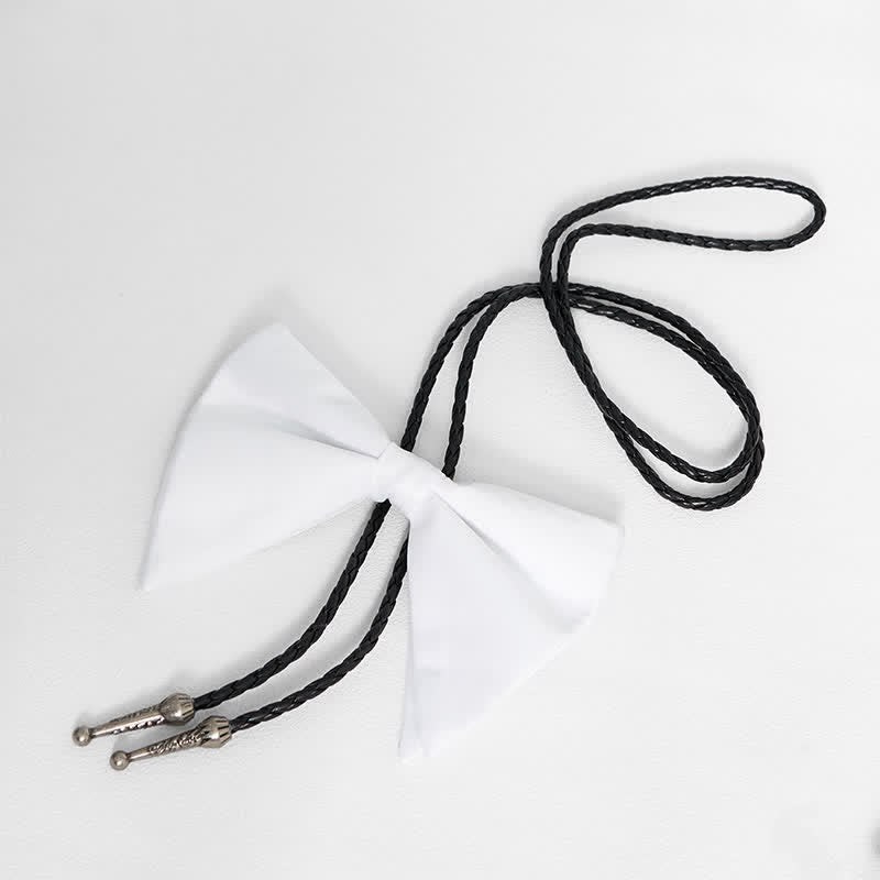 Cravatta a farfalla oversize nera e bianca creativa Bolo Tie