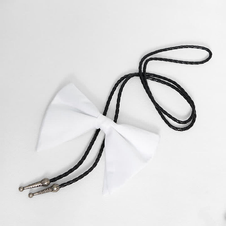 Cravatta a farfalla oversize nera e bianca creativa Bolo Tie