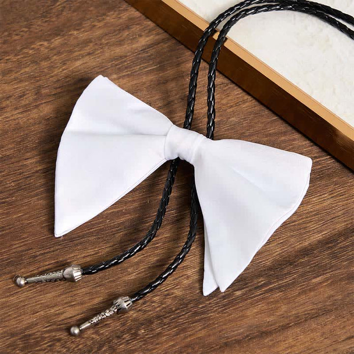 Cravatta a farfalla oversize nera e bianca creativa Bolo Tie