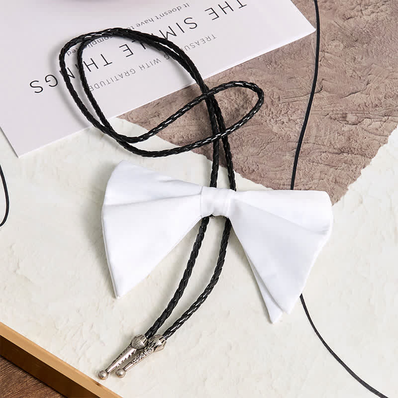 Cravatta a farfalla oversize nera e bianca creativa Bolo Tie