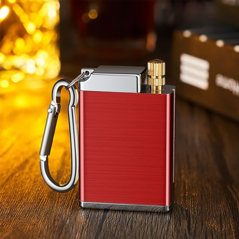Mini posacenere portatile rettangolare 2 in 1 con accendino a cherosene