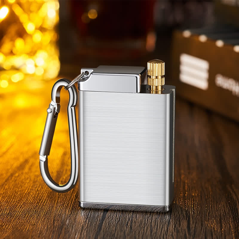 Mini posacenere portatile rettangolare 2 in 1 con accendino a cherosene