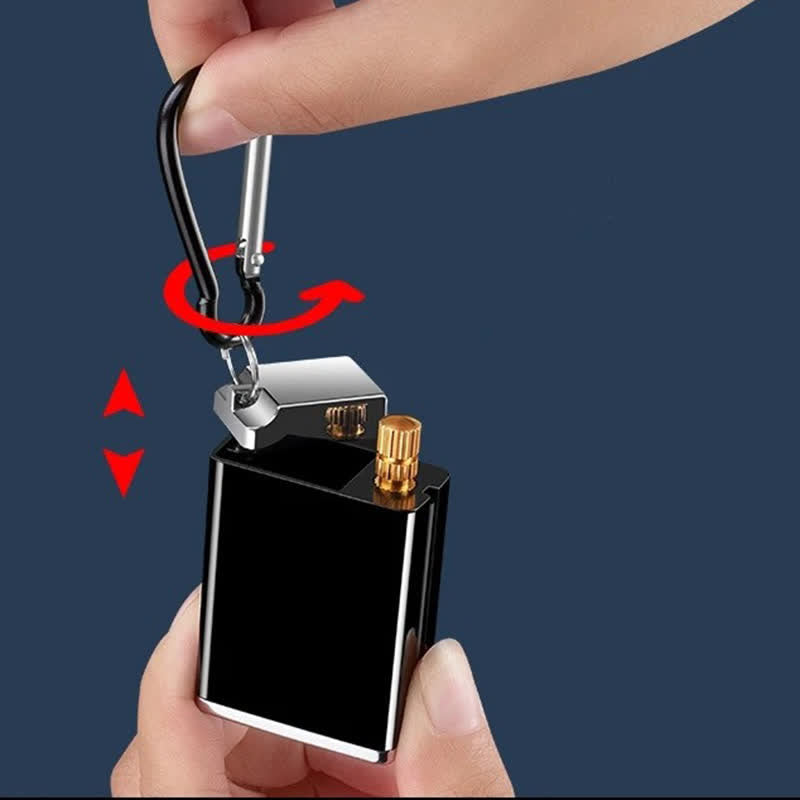 Mini posacenere portatile rettangolare 2 in 1 con accendino a cherosene