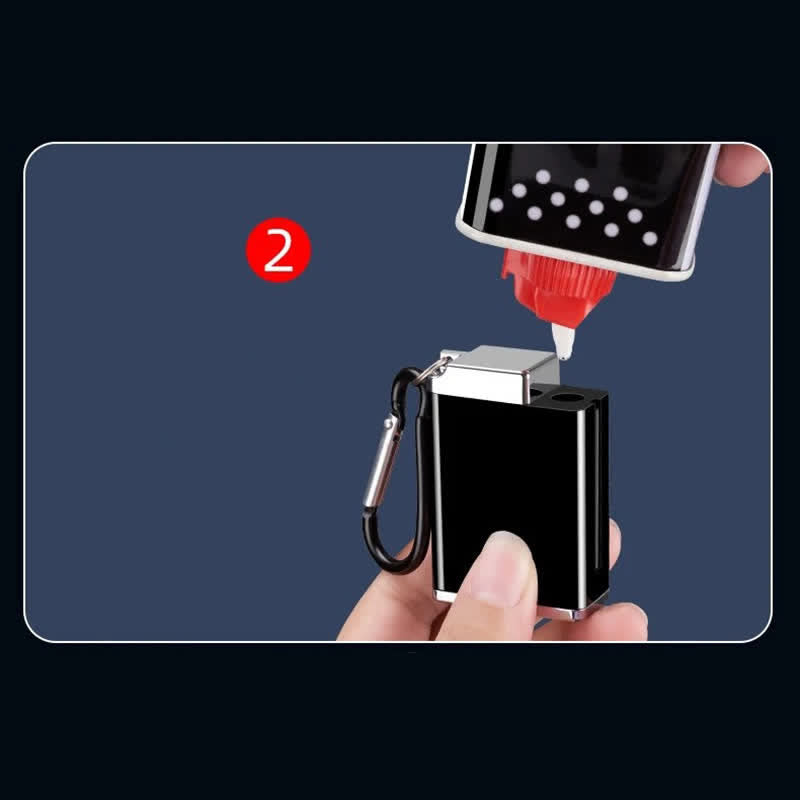 Mini posacenere portatile rettangolare 2 in 1 con accendino a cherosene