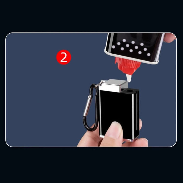 Mini posacenere portatile rettangolare 2 in 1 con accendino a cherosene