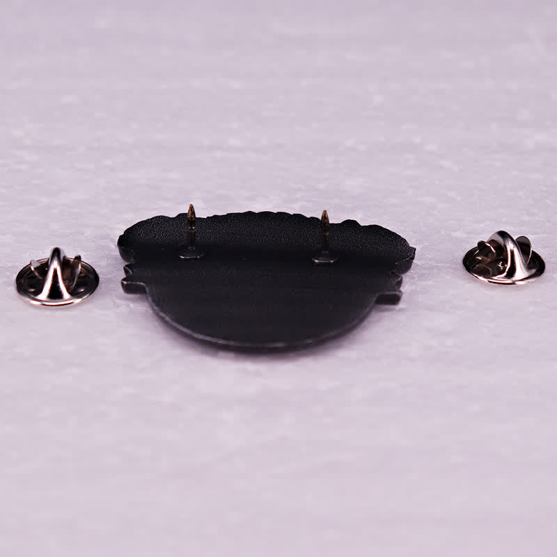 Spilla punk in argento con scheletro da motociclista