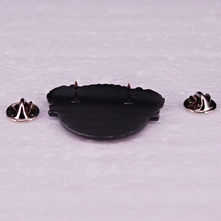 Spilla punk in argento con scheletro da motociclista