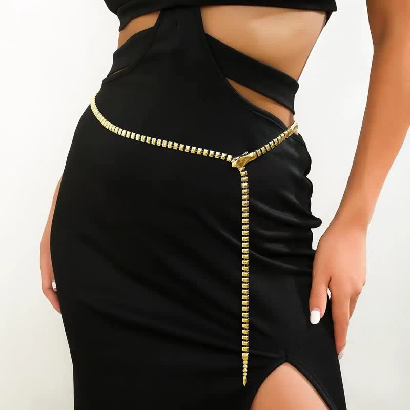 Cintura in metallo con catena a forma di serpente retrò da donna