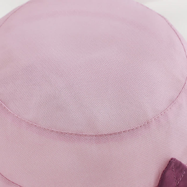 Cappello da sole da donna in seta a tesa larga con motivo floreale decorato con perle