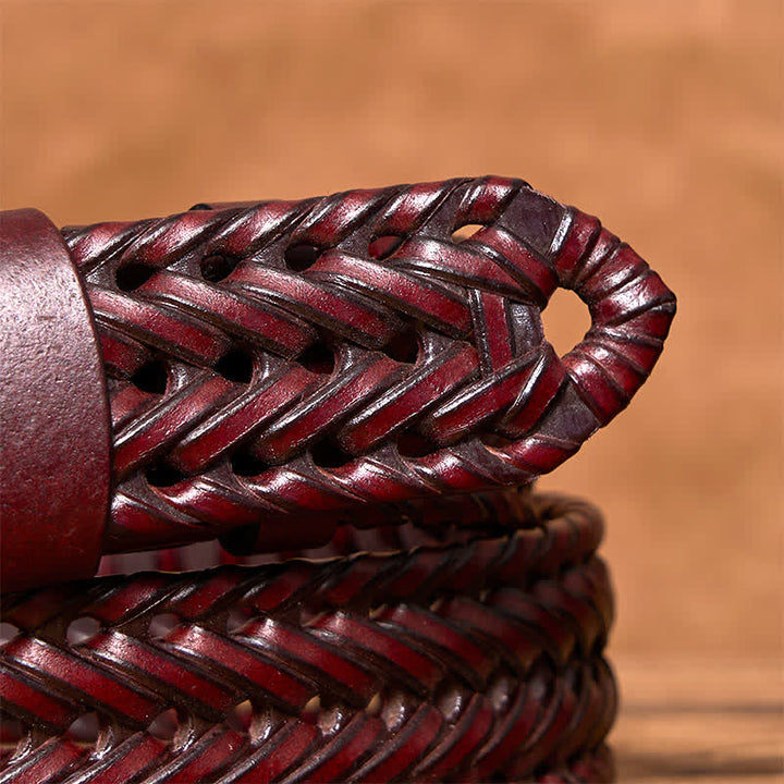 Cintura in pelle intrecciata a mano casual da uomo - image 19