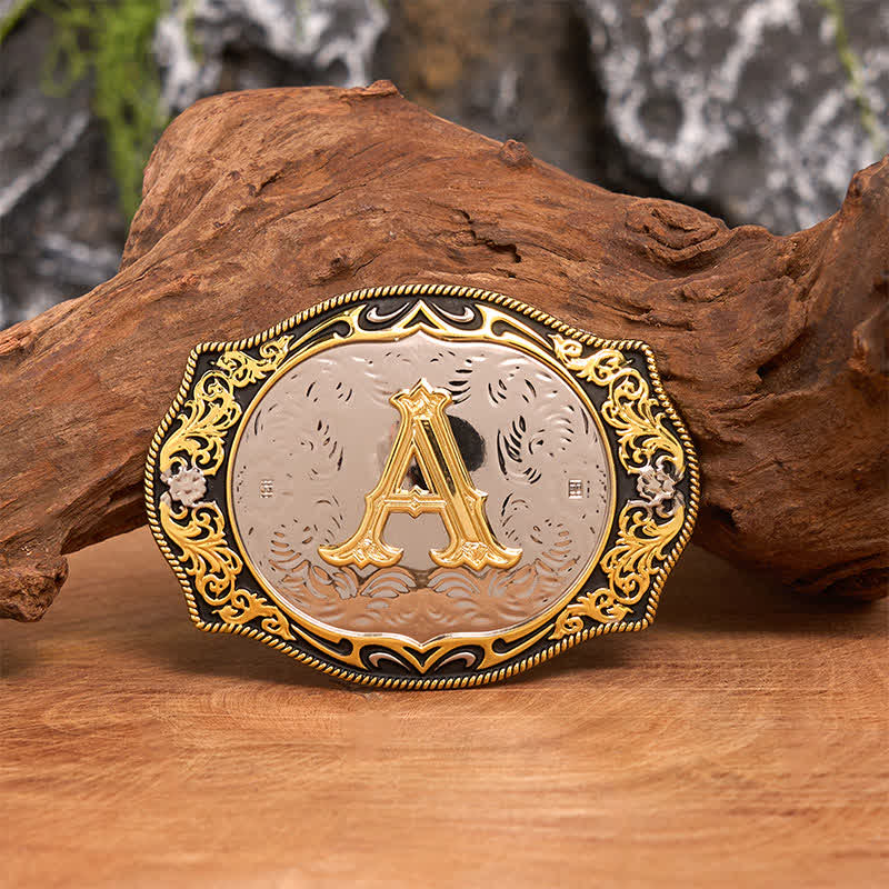 Set di collana in argento con fibbia per cintura fai da te con iniziale in oro e nero - image 3