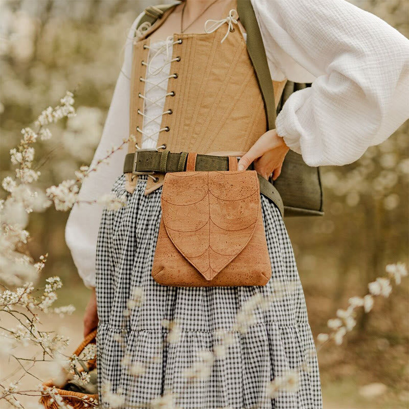 Borsa da cintura vichinga da donna a forma di foglia retrò di Halloween - Cachi - image 4