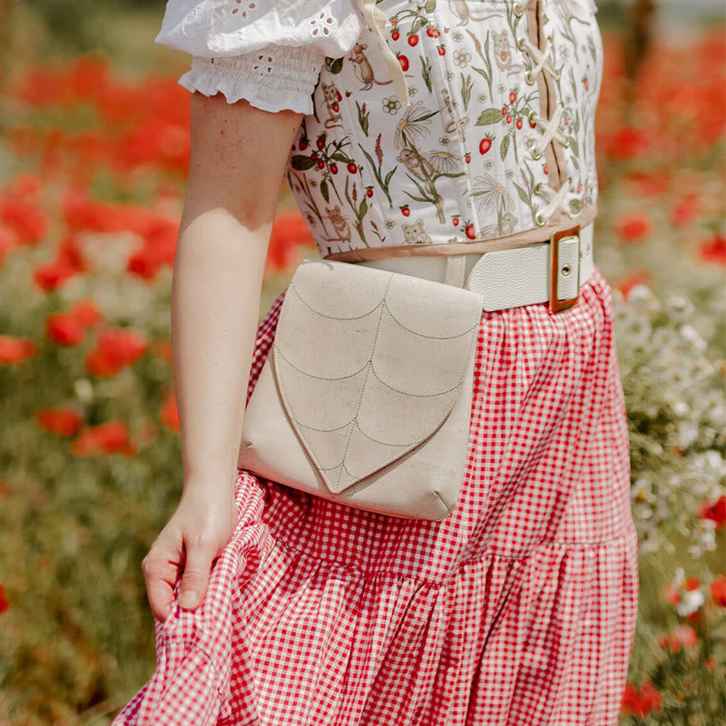 Borsa da cintura vichinga da donna a forma di foglia retrò di Halloween - Bianco - image 2
