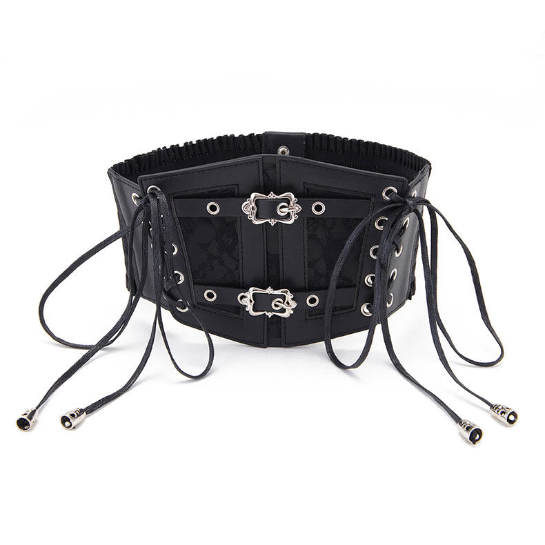 Cintura da corsetto da donna con cinturino in pizzo retrò e fibbia in metallo - image 4
