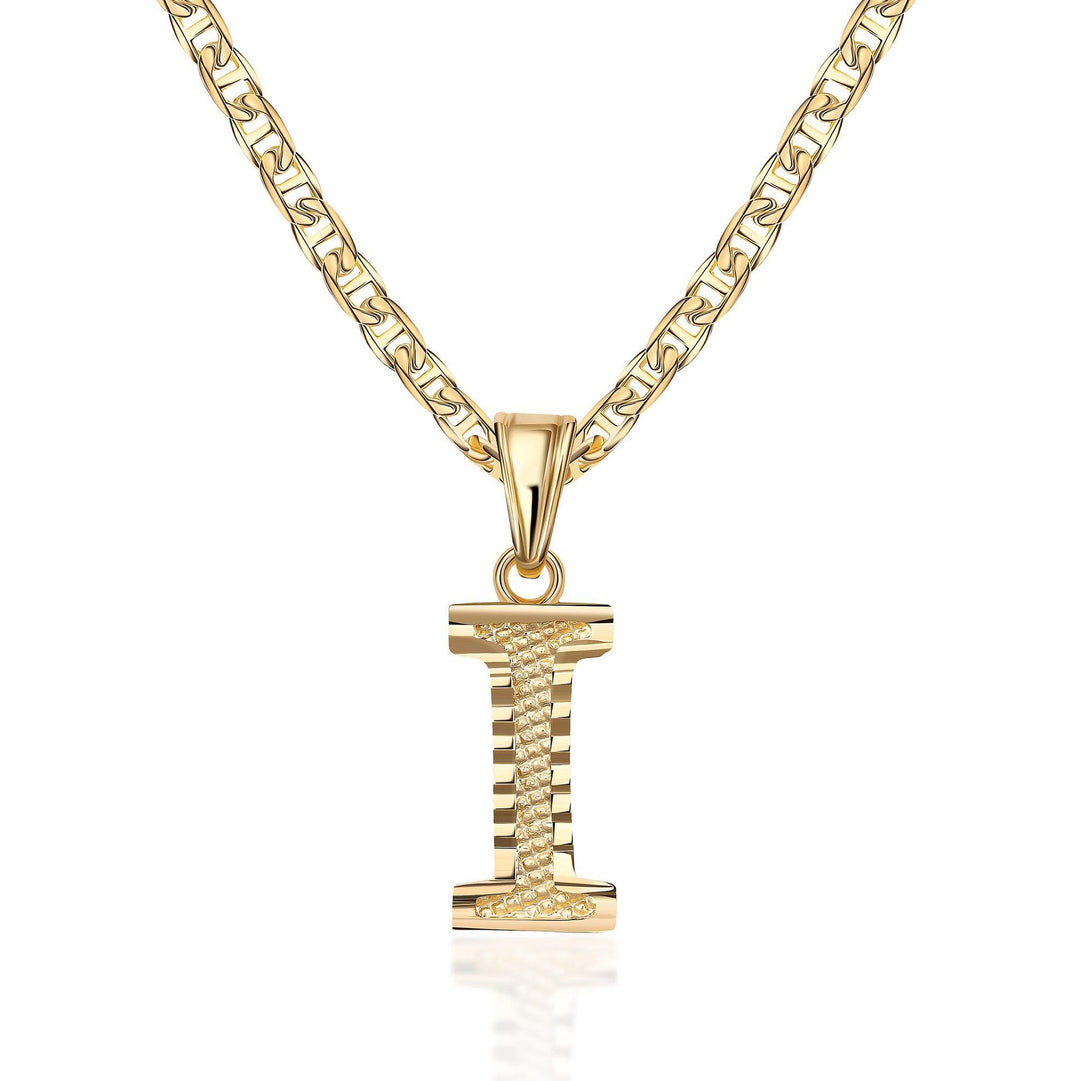 Collana con ciondolo a forma di lettera dorata semplice e nobile - I - image 10