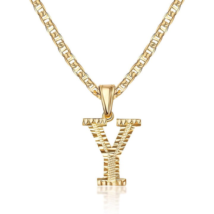 Collana con ciondolo a forma di lettera dorata semplice e nobile - Y - image 25