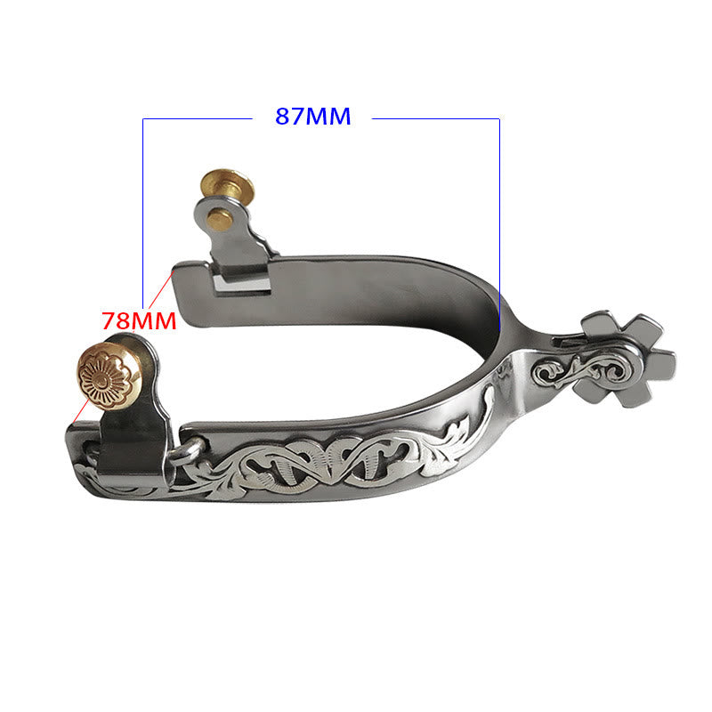 Speroni da cowboy in argento intagliati a mano con ingranaggio di Halloween - image 4