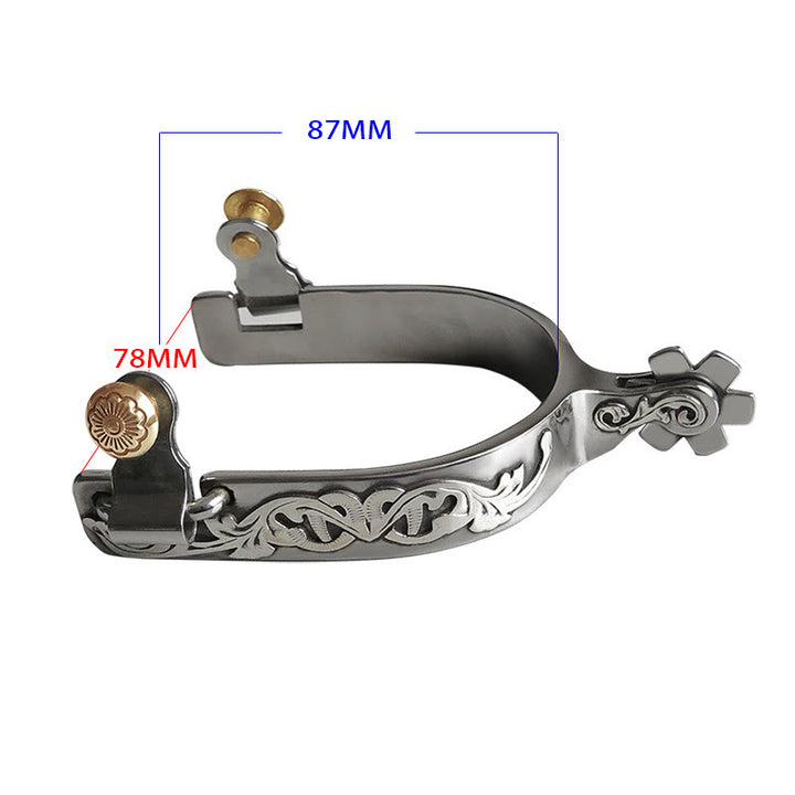 Speroni da cowboy in argento intagliati a mano con ingranaggio di Halloween - image 4