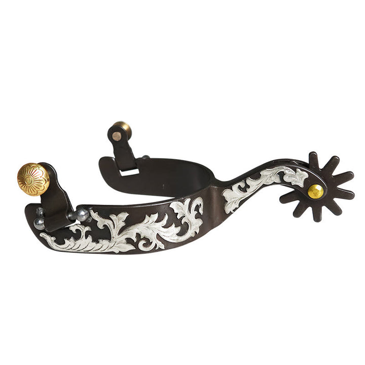 Speroni da cowboy intagliati in rame bianco con fibbia in ottone - Marrone - image 0