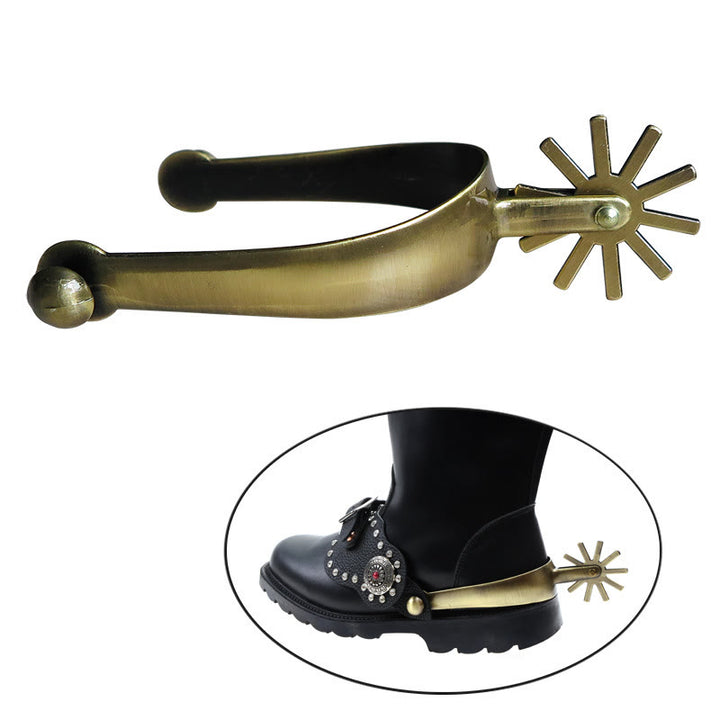 Speroni da cowboy color ottone con fibbie e equipaggiamento - image 1