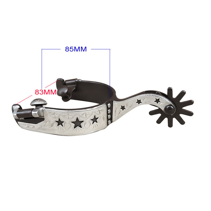 Speroni da cowboy con fibbie e stelle in rame bianco e ingranaggio - image 2