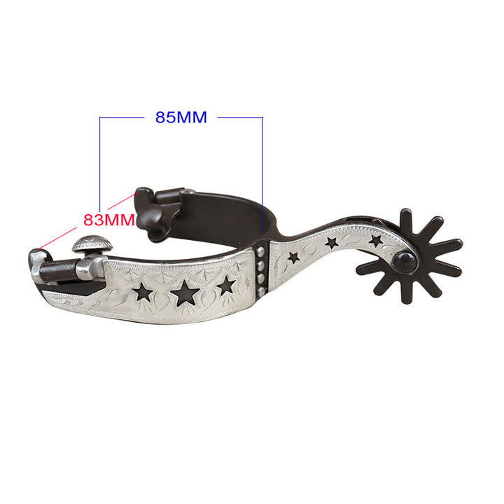 Speroni da cowboy con fibbie e stelle in rame bianco e ingranaggio - image 2