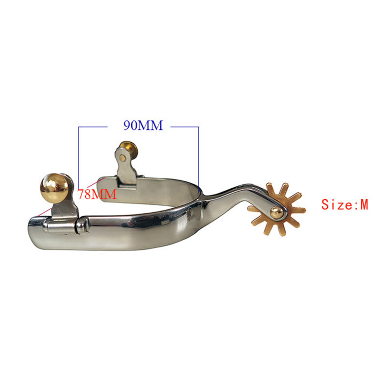 Speroni da cowboy in acciaio inossidabile con ingranaggi in rame e fibbie in ottone - Metallico - M - image 3