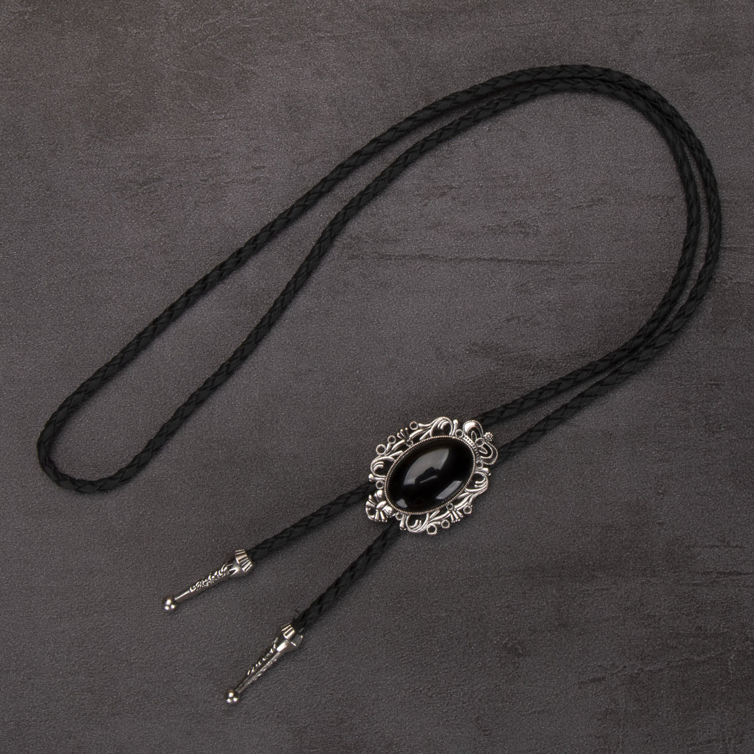 Cravatta Bolo con ciondolo ellittico turchese retrò western - #4 - image 4