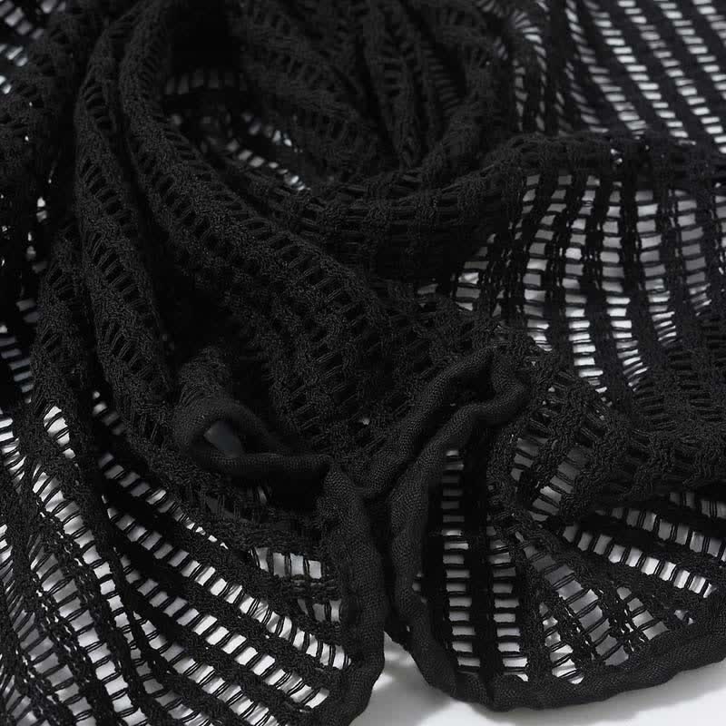 Elegante sciarpa lavorata a maglia con motivo traforato - image 7