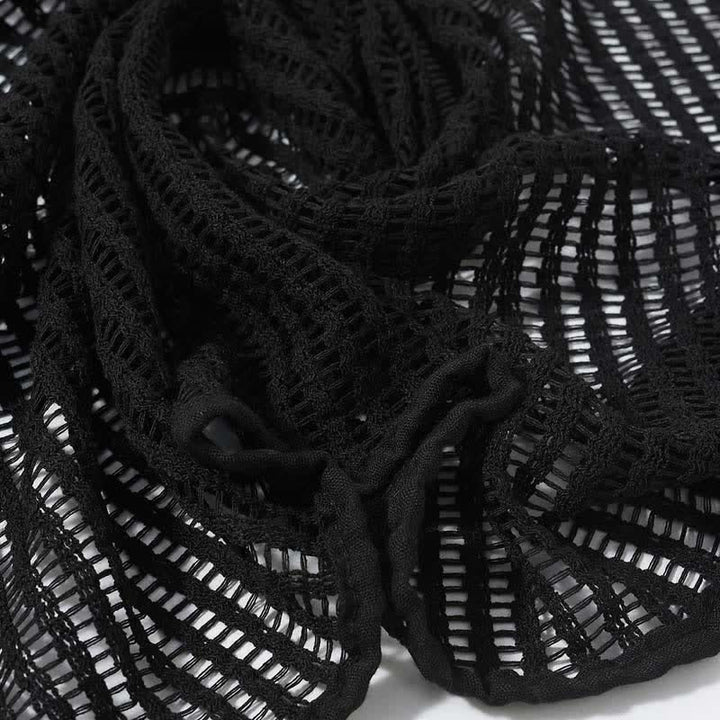 Elegante sciarpa lavorata a maglia con motivo traforato - image 7