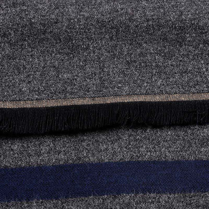 Elegante sciarpa calda con motivo a righe bifacciali - image 5