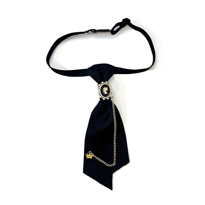 Cravatta da donna Pure Khaki Queen pre-annodata - Nero - image 2