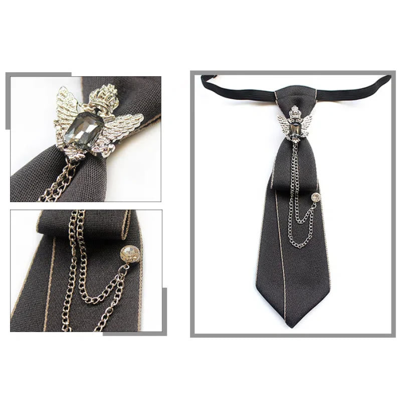 Cravatta unisex pre-annodata con aquila bicipite e fascia regolabile - image 3