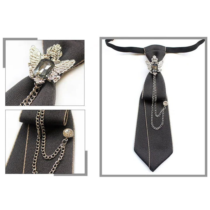 Cravatta unisex pre-annodata con aquila bicipite e fascia regolabile - image 3