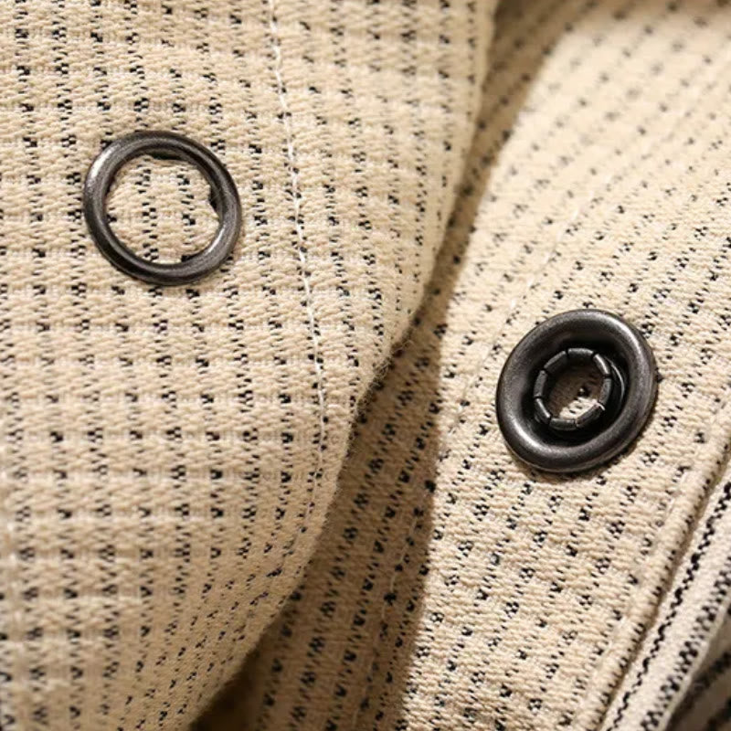 Camicia da cowboy western vintage a righe beige - image 8