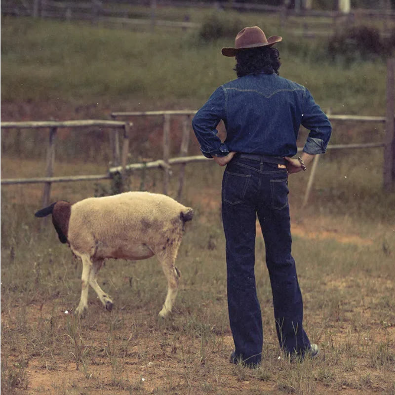Camicia da cowboy western vintage blu scuro lavata - image 3