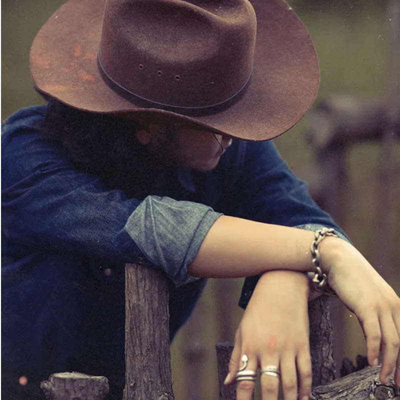Camicia da cowboy western vintage blu scuro lavata - image 2