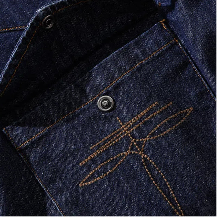 Camicia da cowboy western vintage blu scuro lavata - image 6