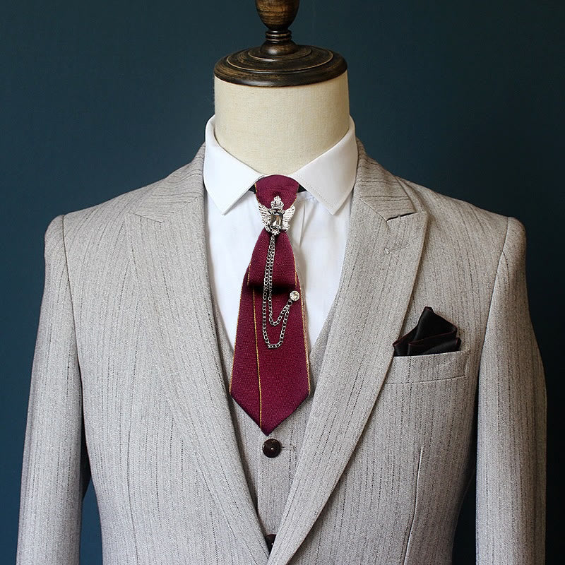 Cravatta unisex pre-annodata con aquila bicipite e fascia regolabile - image 1