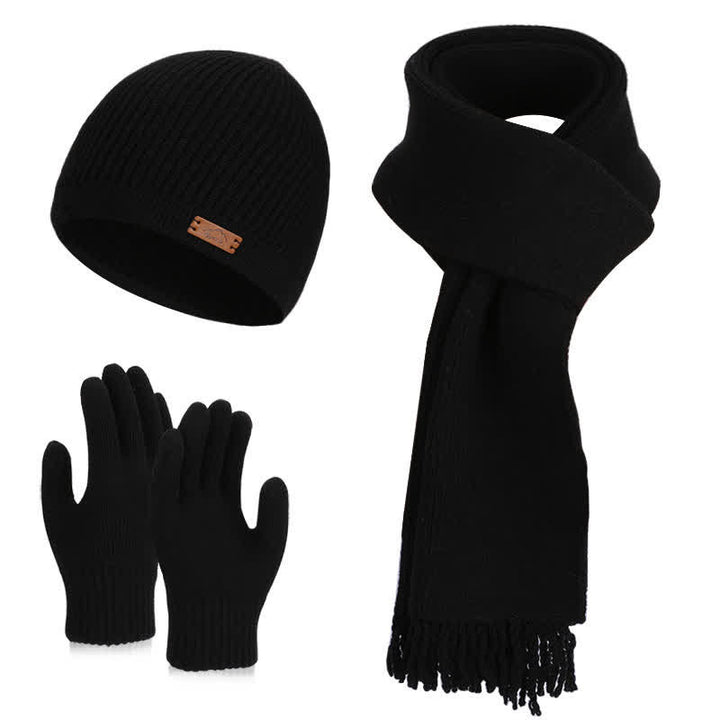 Set di 3 cappelli, sciarpe e guanti lavorati a maglia in tinta unita - Nero - Regolabile (21 5/8"-23 5/8") - image 18