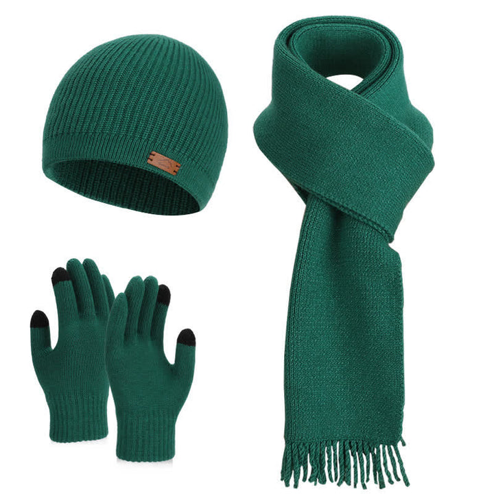 Set di 3 cappelli, sciarpe e guanti lavorati a maglia in tinta unita - Verde - Regolabile (21 5/8"-23 5/8") - image 15