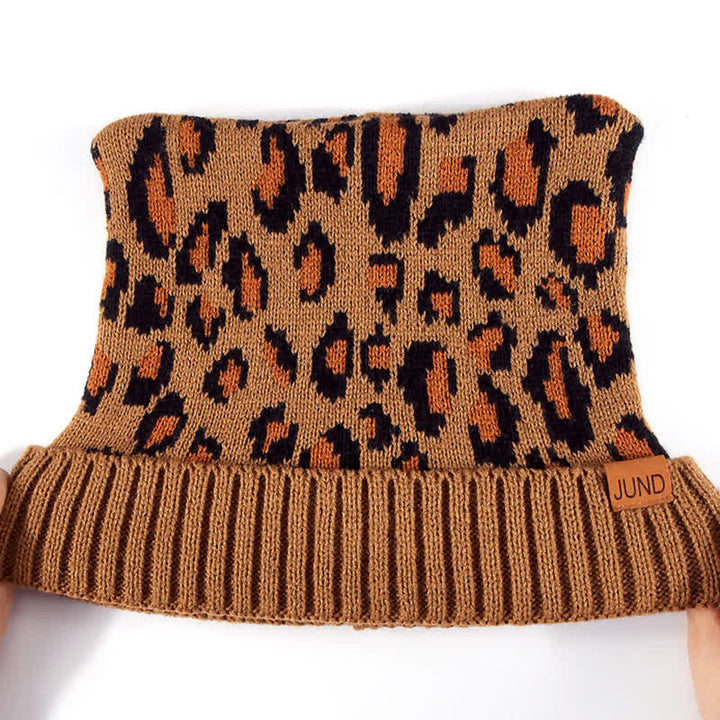 Set di 3 cappelli, sciarpe, guanti e orecchie di gatto con stampa leopardata - image 6