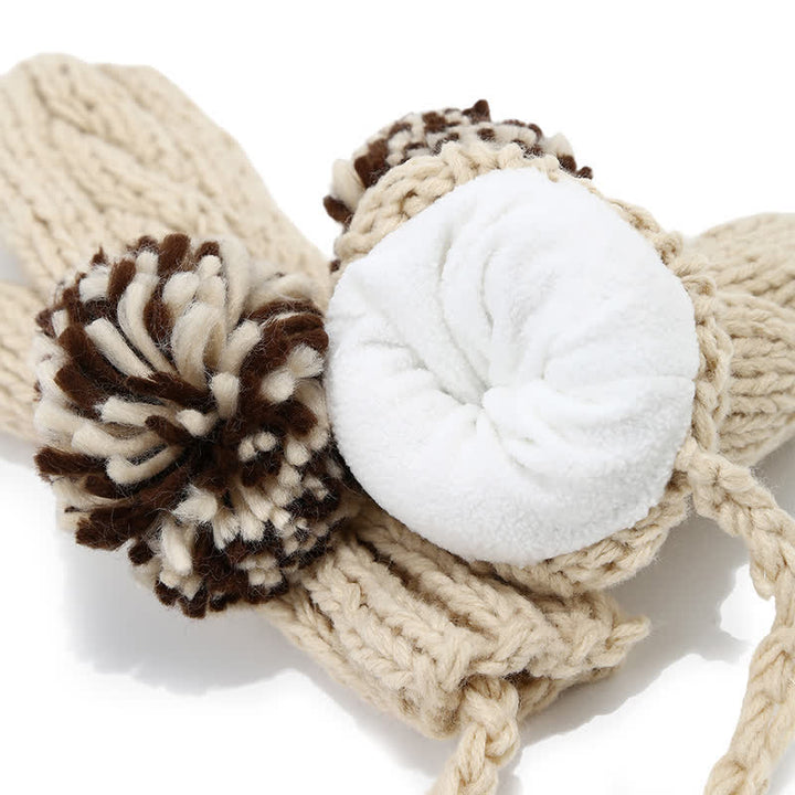 Set di 3 cappelli, sciarpe, guanti e pompon con design a torsione - image 13