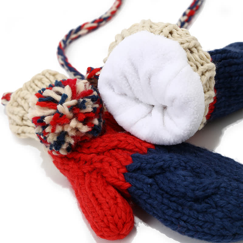 Set di 3 cappelli, sciarpe, guanti e pompon con design a torsione - image 6