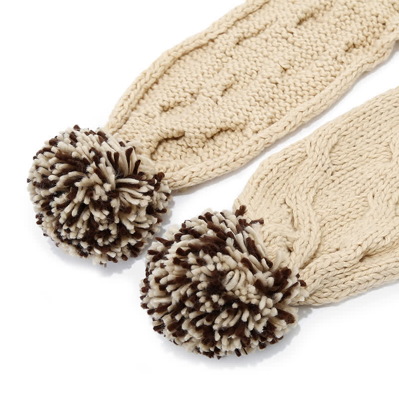 Set di 3 cappelli, sciarpe, guanti e pompon con design a torsione - image 11