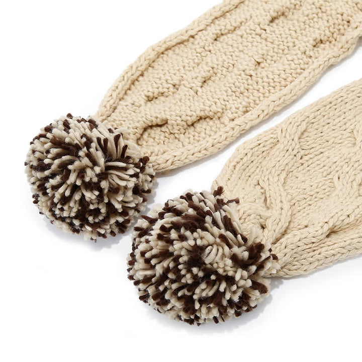 Set di 3 cappelli, sciarpe, guanti e pompon con design a torsione - image 11
