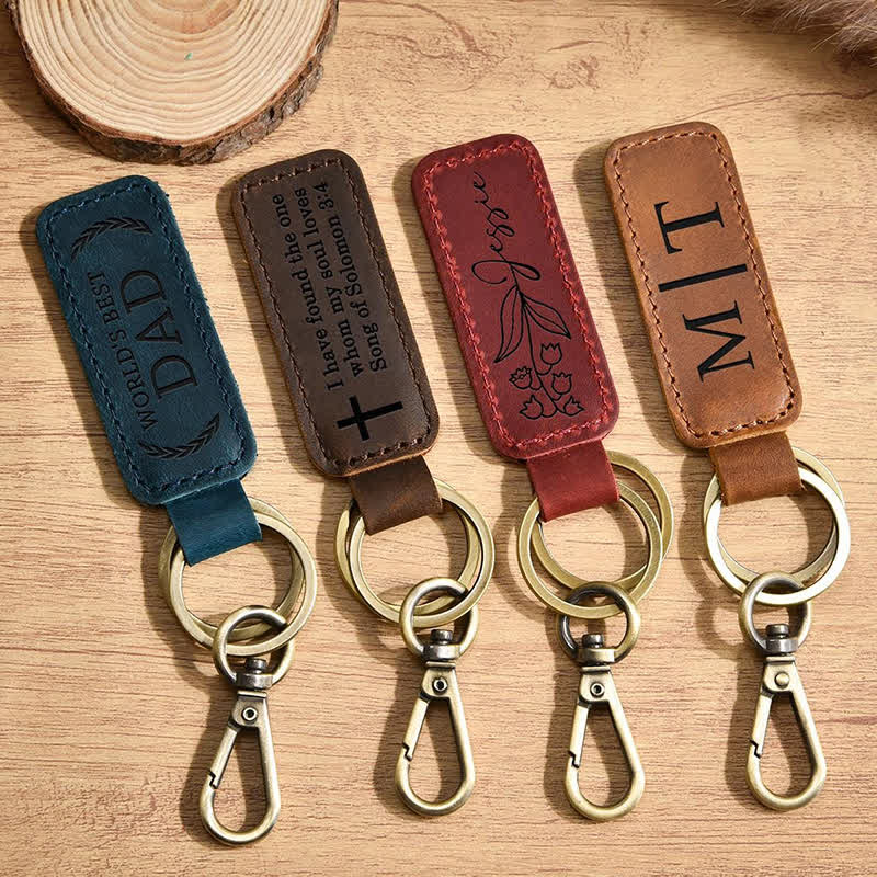 Portachiavi in pelle regalo personalizzato inciso Cutsom - image 9