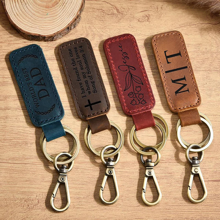 Portachiavi in pelle regalo personalizzato inciso Cutsom - image 9