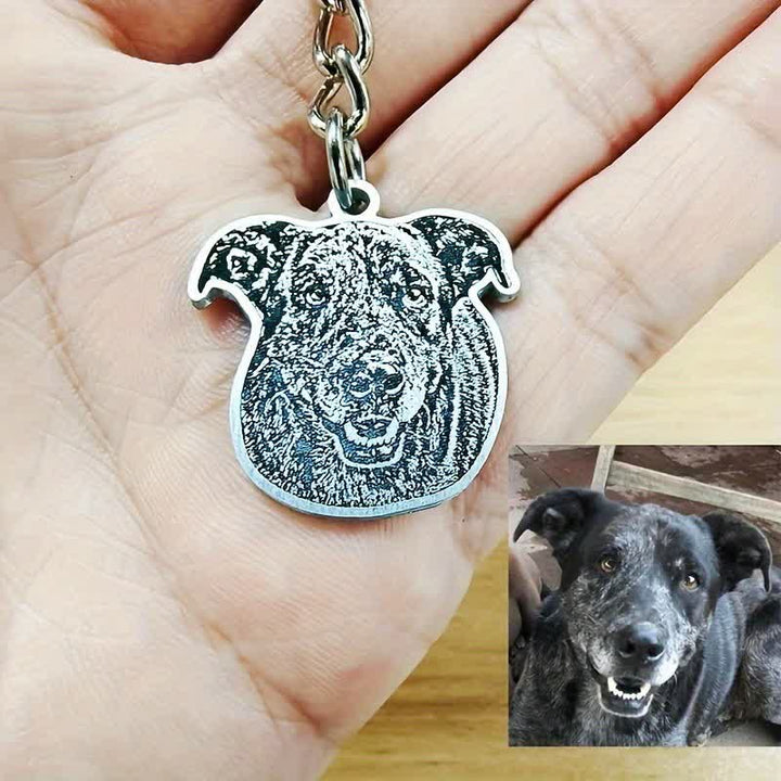 Portachiavi con foto commemorativa personalizzata con ritratto di animale domestico - image 4